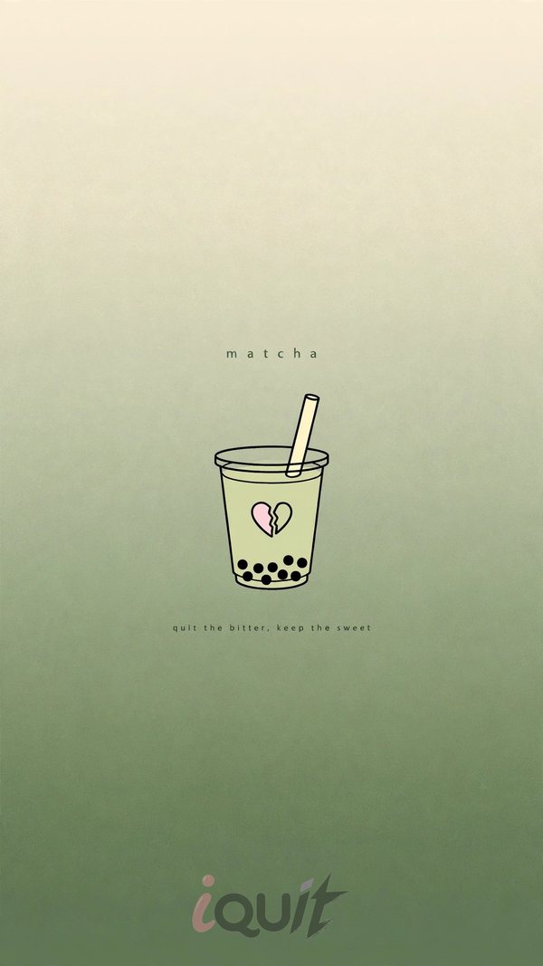 Soft green matcha boba iquit wallpaper