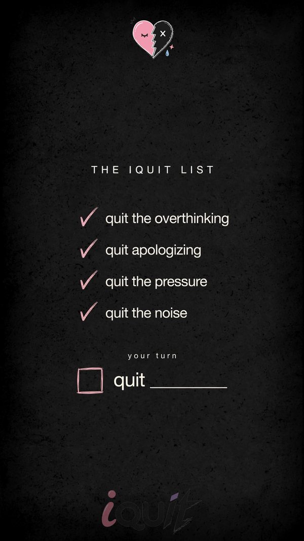 Minimal black Quit List iquit wallpaper