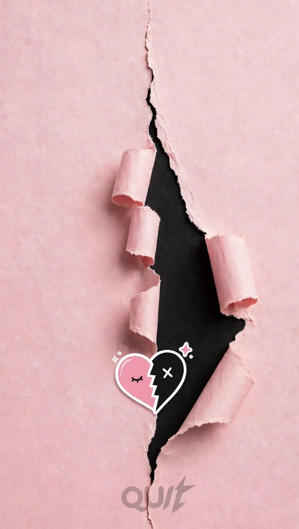 Pink and black torn-layer iquit wallpaper