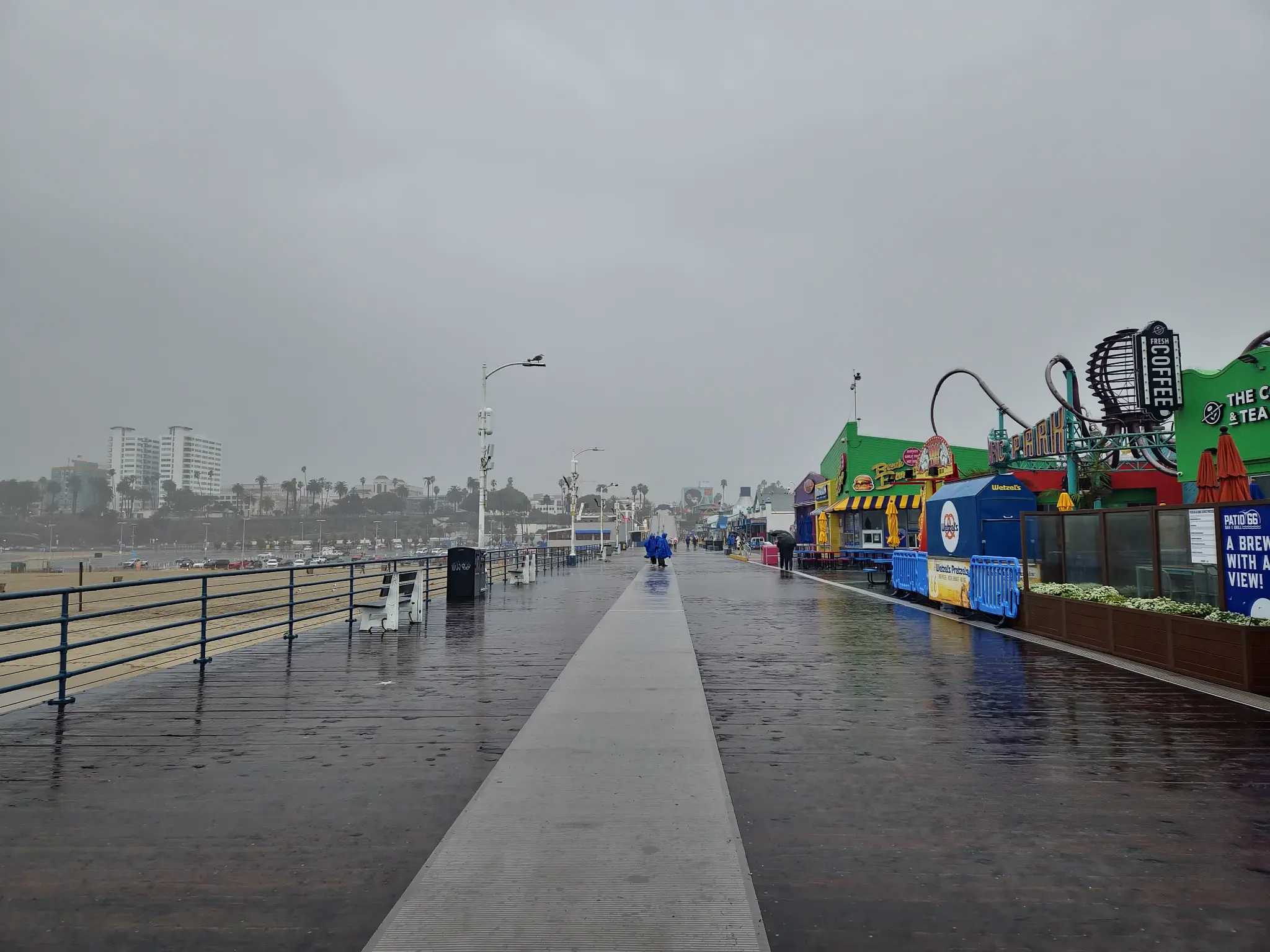 Santa Monica Pier in a Rainy Day