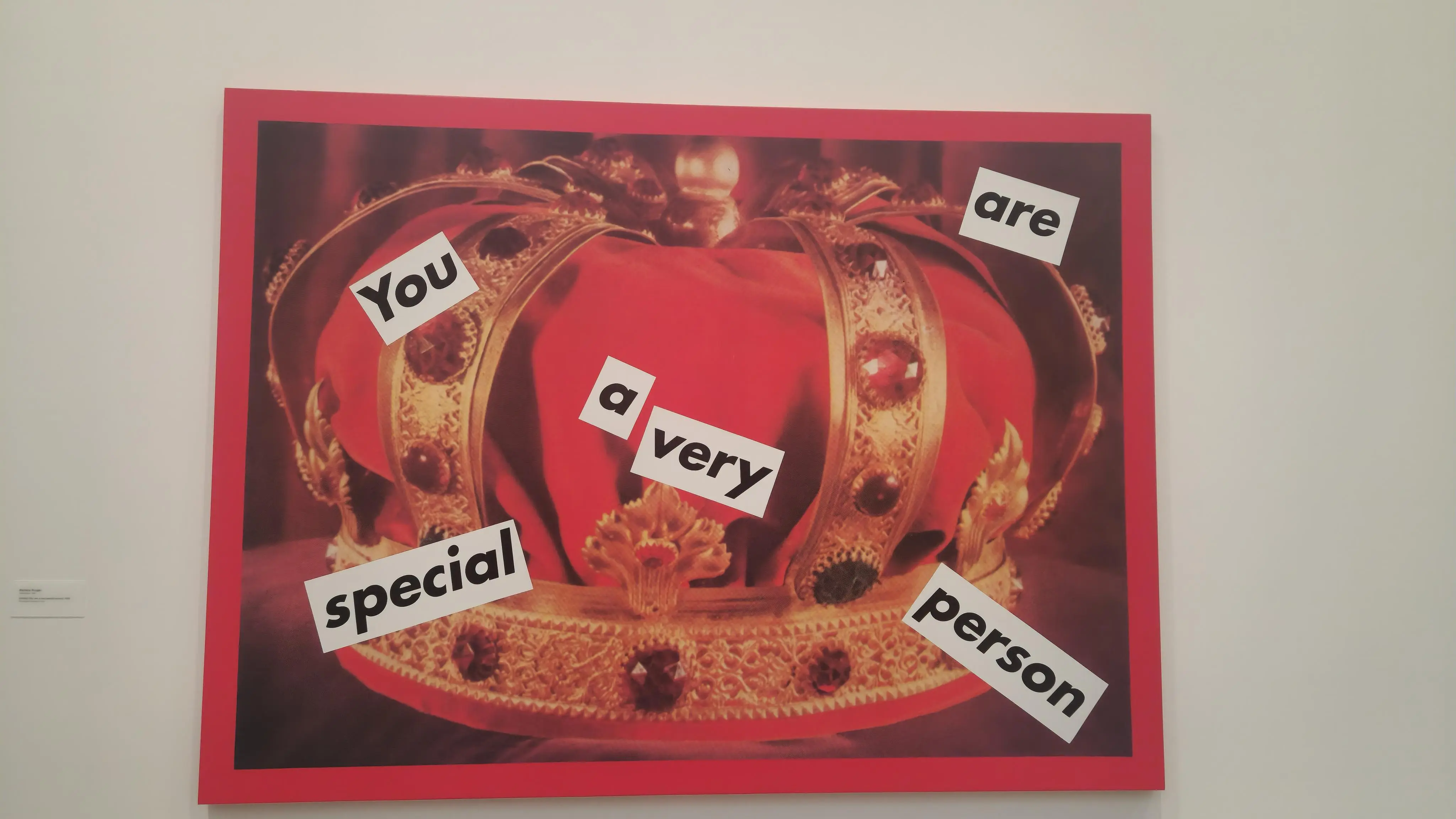 Picture of an art pice that says'you are a very special person' 